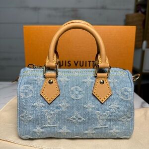 Louis Vuitton Denim Nano Speedy NEW NEVER WORN